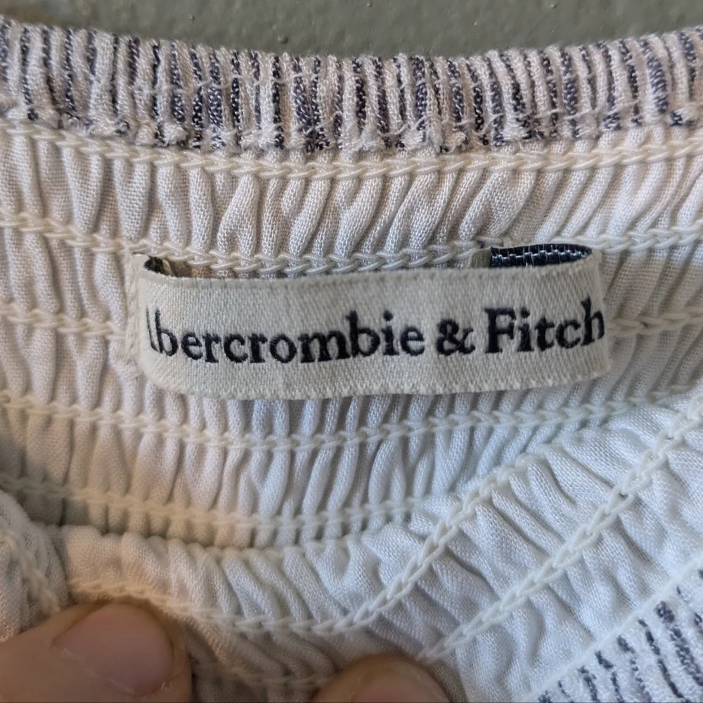 Abercrombie & Fitch Viscose Striped Flowy Ruffle Hem Maxi Dress Size S